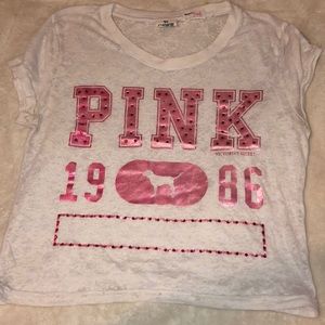 See-through Victoria’s Secret pink shirt